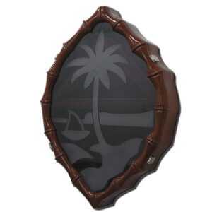 Island of Guam Shaped U.S. Military Award & Retirement Shadow Box