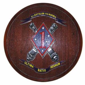 Marine Corps (USMC) 1st Battalion 11th Marines Seal Wooden Plaque