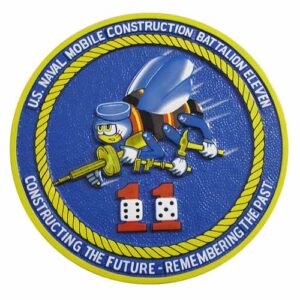 Navy (USN) Seabees Mobile Construction Battalion Eleven Seal Wooden Plaque