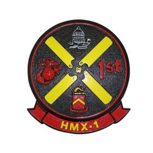 Marine Corps (USMC) Helicopter 1 Squadron (HMX-1) Emblem Wooden Plaque