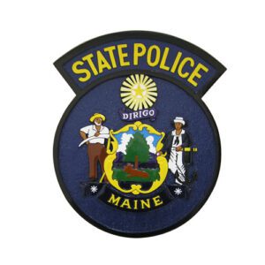 Maine State Police Department Patch Wooden Plaque