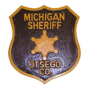 Otsego County, Michigan Sheriff's Department Patch Wooden Plaque
