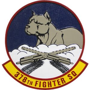 Air Force (USAF) 378th Fighter Squadron Emblem Wooden Plaque