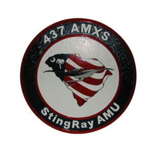 Air Force (USAF) 437 Aircraft Mainteance Squadron (AMX) Emblem Wooden Plaque