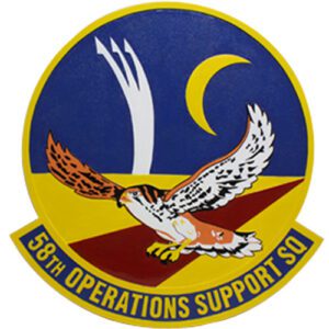 Air Force (USAF) 58th Operations Support Squadron Emblem Wooden Plaque