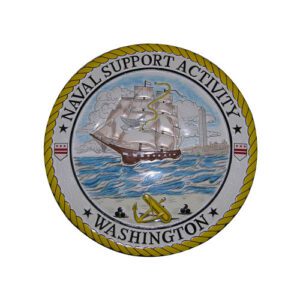 Navy (USN) Naval Support Activity Washington Seal Wooden Plaque