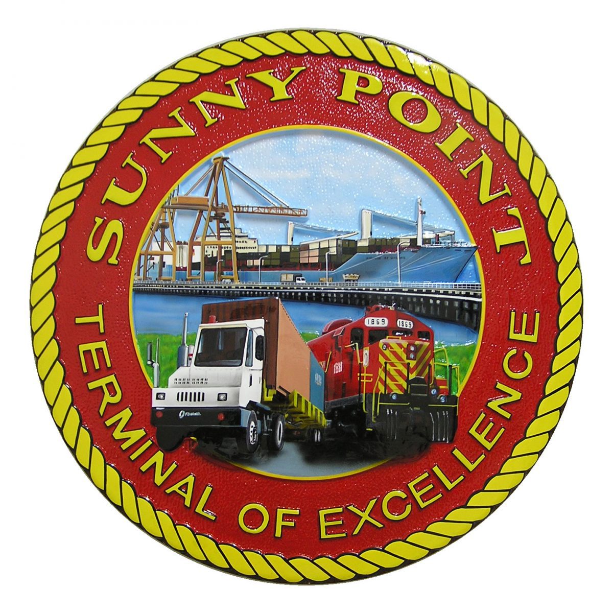 Army Military Ocean Terminal Sunny Point Seal Wooden Plaque