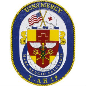 Navy (USN) Hospital Ship Mercy Emblem Wooden Plaque