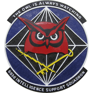 Air Force (USAF) 963rd Intelligence Support Squadron Emblem Wooden Plaque