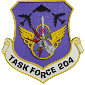 Air Force (USAF) Strategic Command Task Force 204 Emblem Wooden Plaque