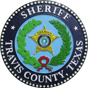 Travis County, Texas Sheriff's Department Seal Wooden Plaque