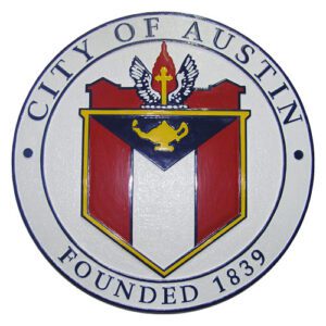 City of Austin, Texas Seal Wooden Plaque