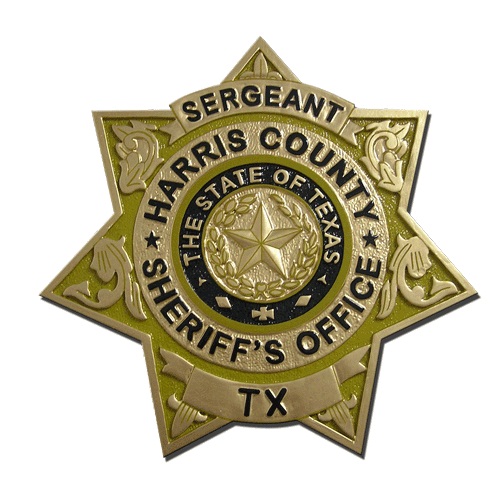 Harris County TX. Sheriff's Officer replica wooden badge plaque