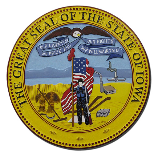 Iowa State Seal Plaque | U.S. Federal Government Agency & Military Seals Plaque Maker Iowa State Seal Plaque