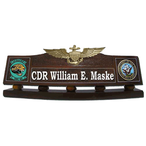 U.S. Navy Naval Aviator Wooden Desk Name Plate U.S. Federal