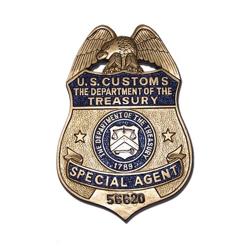 U.S. Customs Treasury Agent Badge Plaque