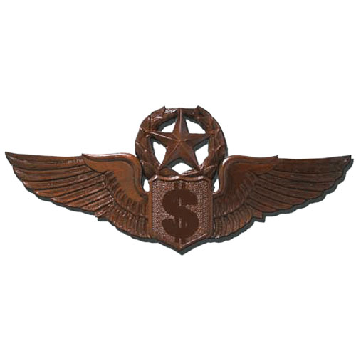 USAF Master Flying Comptrollers Wings Insignia Plaque