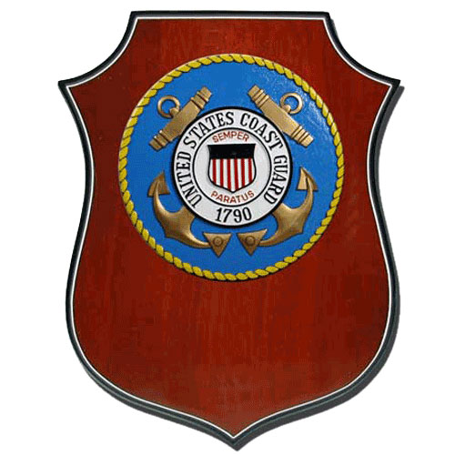 USCG Seal Shield Shaped Award Plaque
