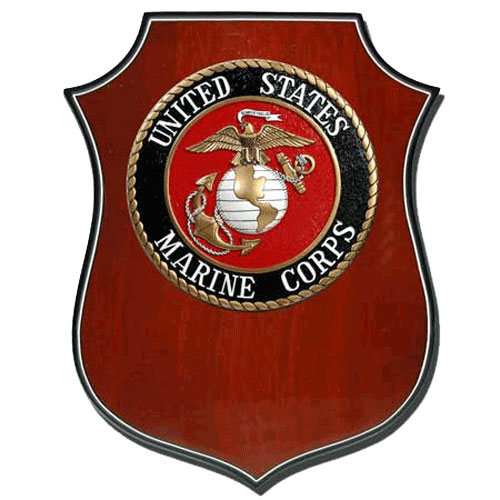USMC Seal Shield Shaped Award Plaque