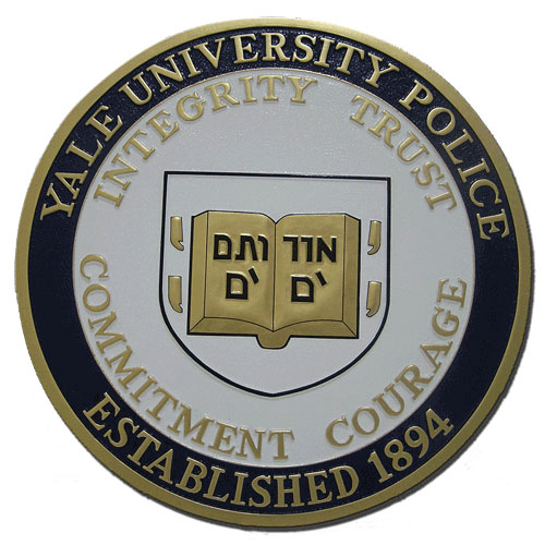 Yale University Police Department Seal Wooden Plaque