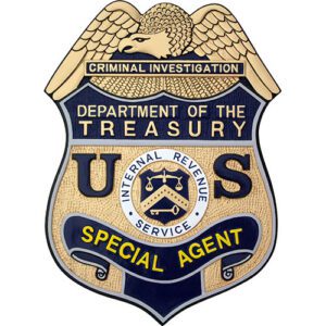 Department of the Treasury Special Agent replica wooden badge plaque