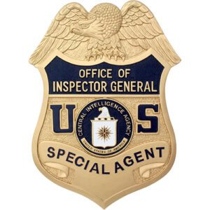 Office of the Inspector General CIA Special Agent replica wooden badge plaque