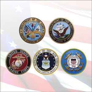 U.S. Military 5 Branches Set of Seals wooden plaques