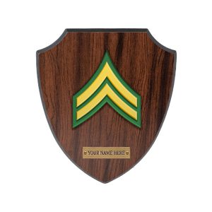 Army Corporal Chevron Wooden Plaque
