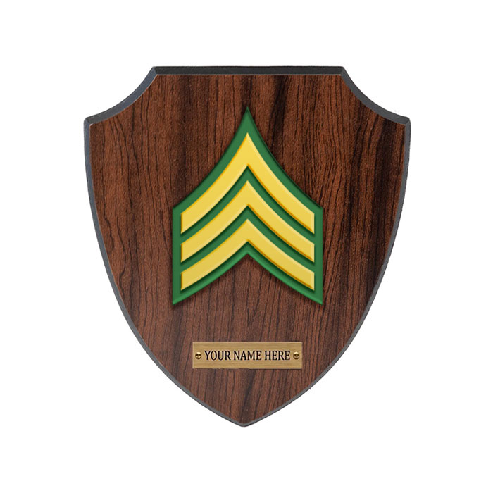 Army Sergeant Chevron Wooden Plaque | U.S. Federal Government Agency & Military Seals Plaque Maker Army Sergeant Chevron Wooden Plaque