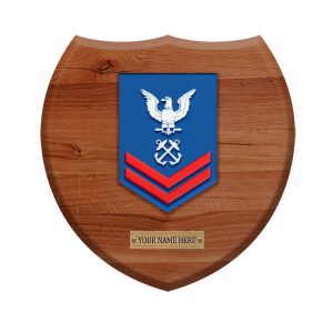 Coast Guard Petty Officer 2nd Class Chevron Mahogany Plaque