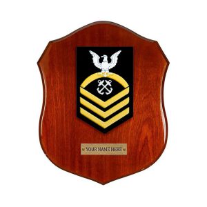 Navy Chief Petty Officer Chevron Mahogany Wooden Plaque