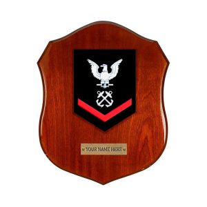 Navy Petty Officer Third Class Chevron Mahogany Plaque