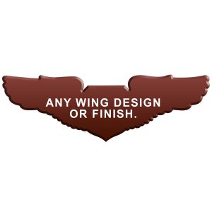 Custom Pilot-Aviator Wings Mahogany Wooden Wall Plaque