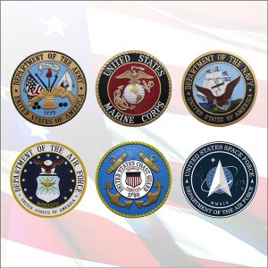 Military 6 Branches Official Seals set: high density urethane plaques